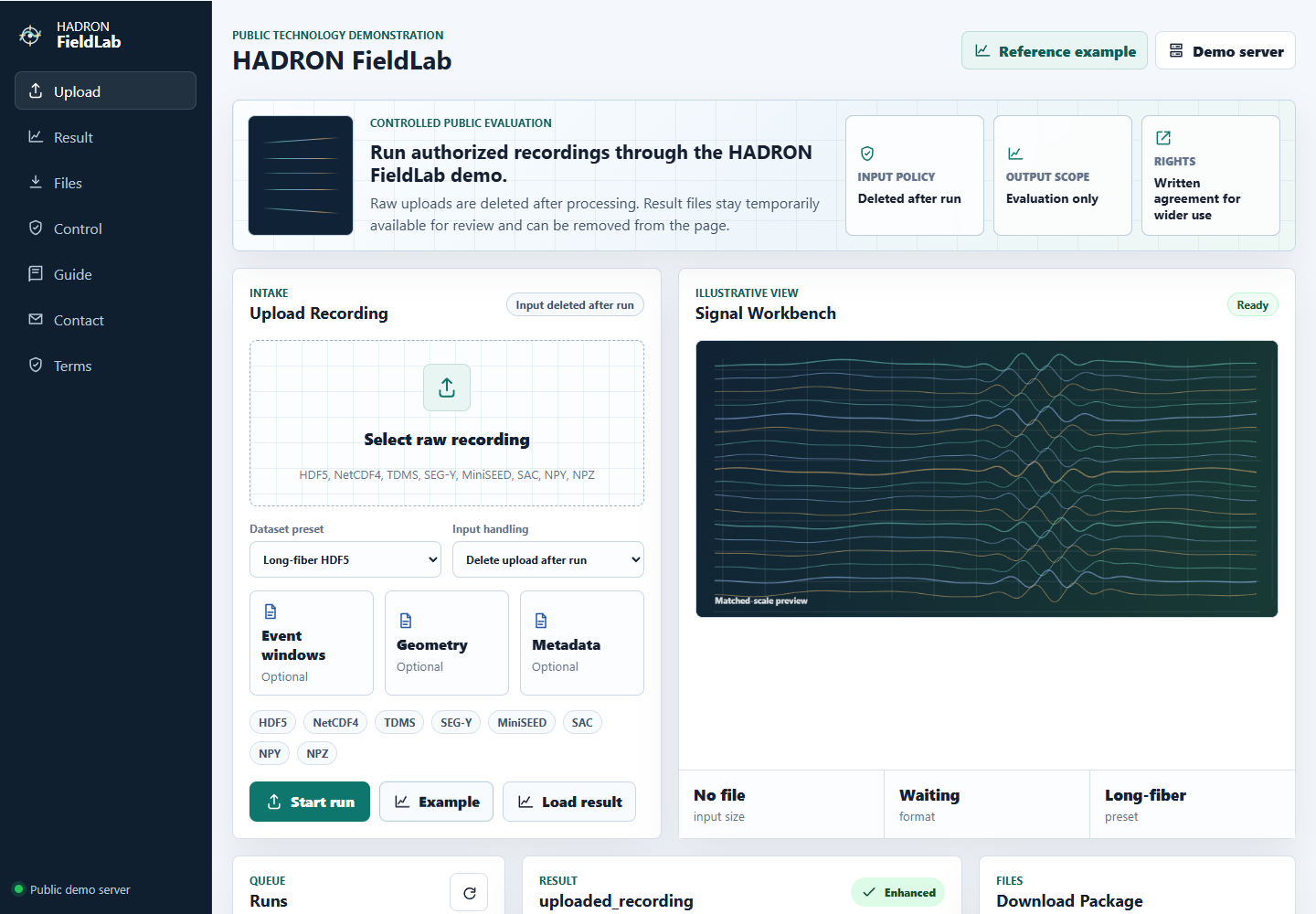 HADRON FieldLab result screenshot
